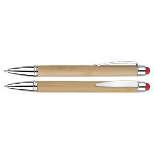 Długopis Blustery - jasne drewno/czerwony