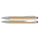 Długopis Blustery - jasne drewno/czerwony