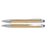 Długopis Blustery - jasne drewno/niebieski