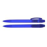 Długopis Marco przezroczysty, plastikowy - ciemnoniebieski