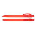 Długopis Marco, przezroczysty, plastikowy, czerwony