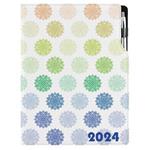 Kalendarz książkowy DESIGN dzienny A4 2024 - Mandala kolorowy