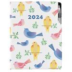 Kalendarz książkowy DESIGN dzienny A4 2024 - Ptaki