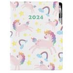 Kalendarz książkowy DESIGN dzienny A4 2024 - Unicorn