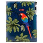 Kalendarz książkowy DESIGN dzienny A4 2025 - granatowy - papuga