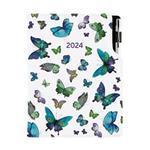 Kalendarz książkowy DESIGN dzienny A5 2024 polski - Niebieskie motyle