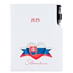Kalendarz książkowy DESIGN dzienny A5 2025 czeski - biały - Słowacja - flaga
