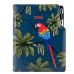 Kalendarz książkowy DESIGN dzienny A5 2025 czeski - granatowy - papuga