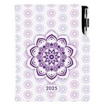 Kalendarz książkowy DESIGN dzienny A5 2025 polski - Mandala fioletowa