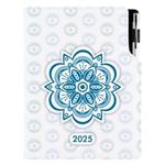 Kalendarz książkowy DESIGN dzienny A5 2025 polski - Mandala niebieska