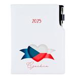 Kalendarz książkowy DESIGN dzienny A5 2025 słowacki - biały - Czeska - flaga