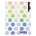 Kalendarz książkowy DESIGN dzienny A5 2025 słowacki - Mandala kolorowy
