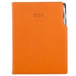 Kalendarz książkowy GEP z długopisem dzienny A4 2025 CZ/SK - pomarańczowy