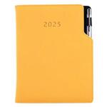 Kalendarz książkowy GEP z długopisem dzienny A5 2025 czeski - musztardowy