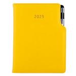 Kalendarz książkowy GEP z długopisem dzienny A5 2025 czeski - żółty