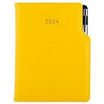 Kalendarz książkowy GEP z długopisem dzienny B6 2024 polski - żółty