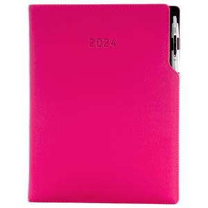 Kalendarz książkowy GEP z długopisem tygodniowy A4 2024 polski - różowy