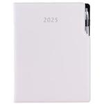 Kalendarz książkowy GEP z długopisem tygodniowy A4 2025 polski - biały (białe szwy)