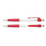 Plastikowy długopis Colombo Biały - biało-czerwony