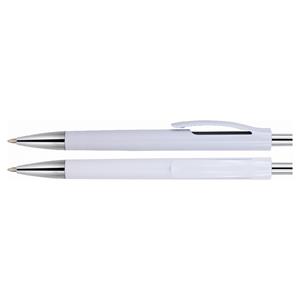Plastikowy długopis Porlanka - biało-czarny