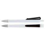 Plastikowy długopis Trisha - biało-czarny