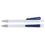 Plastikowy długopis Trisha - biało-niebieski