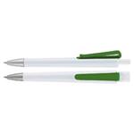 Plastikowy długopis Trisha - biało-zielony