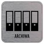 Znak drzwi - Archiwa - piktogram, płyta aluminiowa, 80 x 80 mm