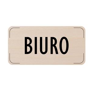 Znak drzwi - Biuro - płyta drewniana, 160 x 80 mm