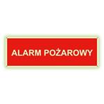 Alarm pożarowy - fotoluminescencyjny znak z dziurkami, płyta PVC 2 mm 150x50 mm