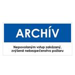 Archív, modrá, plast 2mm,190x90mm