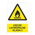CIECZE ŁATWOPALNE KLASA 3 - znak BHP, płyta PVC A4, 2 mm