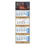 Czteromiesięczny kalendarz Kvatro Kraft składany czeski 2027 - niebieski