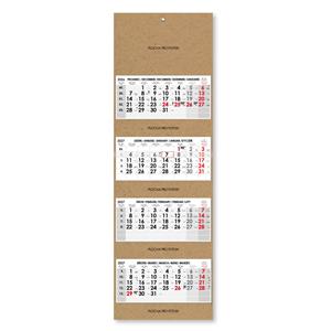 Czteromiesięczny kalendarz Kvatro Kraft składany czeski 2027 - szary