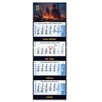 Czteromiesięczny kalendarz Kvatro składany czeski 2027 - niebieski