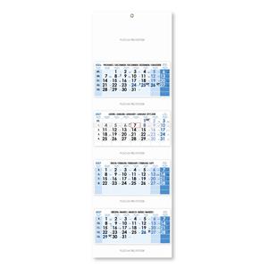 Czteromiesięczny kalendarz Kvatro składany czeski 2027 - niebieski