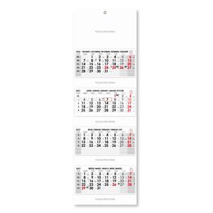 Czteromiesięczny kalendarz Kvatro składany czeski 2027 - szary