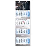 Czteromiesięczny kalendarz Kvatro składany czeski ze spiralą 2027 - niebieski