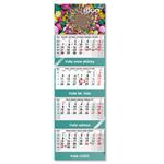 Czteromiesięczny kalendarz Kvatro składany czeski ze spiralą 2027 - szary