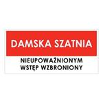 DAMSKA SZATNIA, płyta PVC 2 mm, 190x90 mm