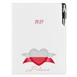 Diář DESIGN tydenní A4 2027 - bílá - Polsko - vlajka
