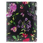 Diář DESIGN týdenní A4 2027 - černý - květy