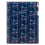 Diář DESIGN týdenní A4 2027 - modrá - Flamingo