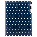 Diář DESIGN týdenní A4 2027 - modrý - puntíky