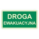 Droga ewakuacyjna - fotoluminescencyjny znak, naklejka 200x100 mm