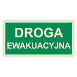 Droga ewakuacyjna - fotoluminescencyjny znak, płyta PVC 1 mm 400X200 mm