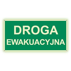 Droga ewakuacyjna - fotoluminescencyjny znak z dziurkami, płyta PVC 2 mm 200x100 mm