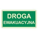 Droga ewakuacyjna - fotoluminescencyjny znak z dziurkami, płyta PVC 2 mm 300x150 mm