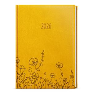 Dzienny kalendarz książkowy 2026 Adam Vivella z wytłoczeniem B6 - ochra - Łąka