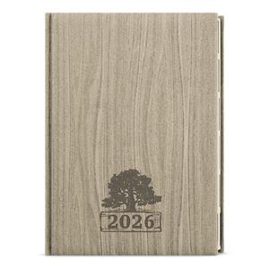 Dzienny kalendarz książkowy 2026 Ctirad z wycięciem Wood A5 - jasny brąz